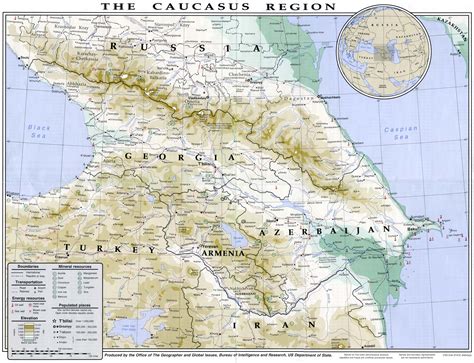 Caucasus Mountains On World Map
