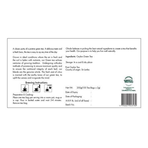 Olinda Green Tea - Lemon Flavoured