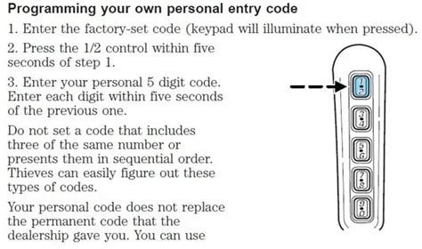 Image result for 2016 Ford Explorer Keyless Code
