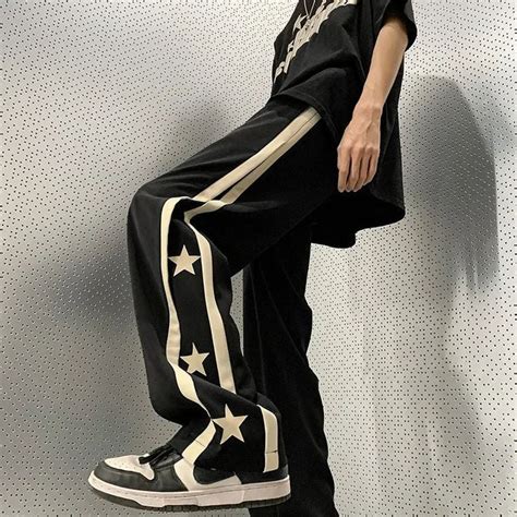 Harajuku Y2K Star Printed Wide Leg Baggy Track pant – shoppingfactory23