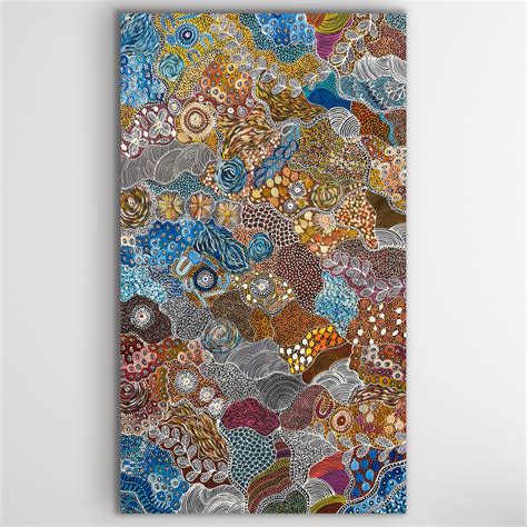 "My Country (Utopia)" Janet Golder Kngwarreye Aboriginal Art | 200cm x 113cm – Art by Farquhar