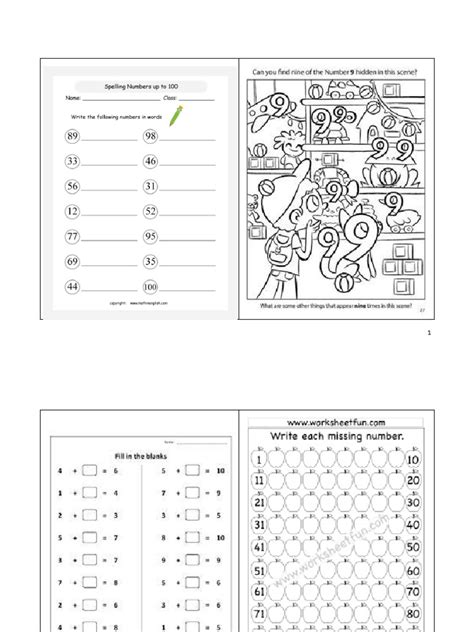 Simple Worksheets On Numbers | PDF
