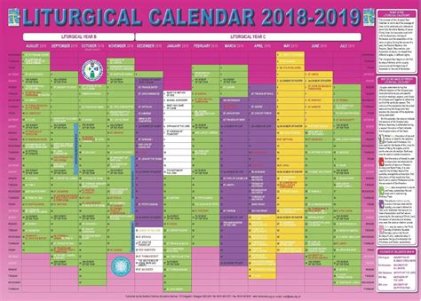 Liturgical Calendar 2025 Printable - Printable Art and Words