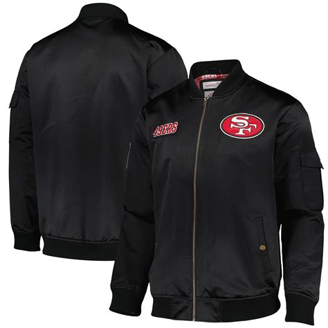 San Francisco 49ers Mitchell & Ness Team Leader Satin Bomber Jacket ...