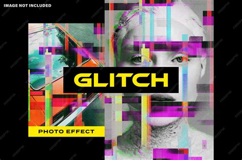 Premium PSD | Glitch poster photo effect