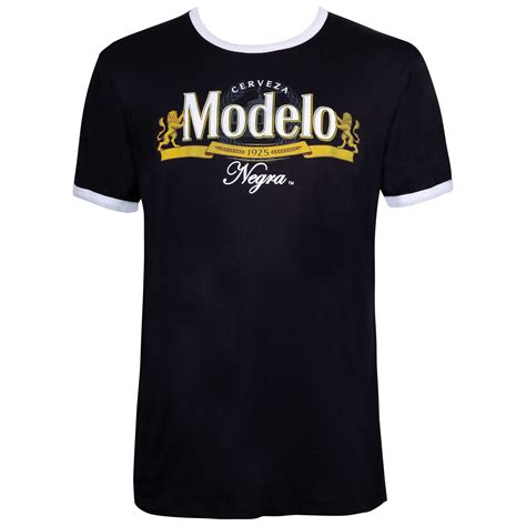 Modelo Ringer Black Tee Shirt | Brew-Shirts.com