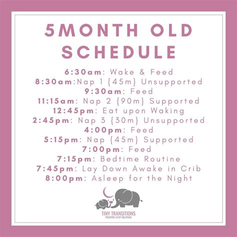 Sample Sleep Schedule for 4-5 Month Old Baby