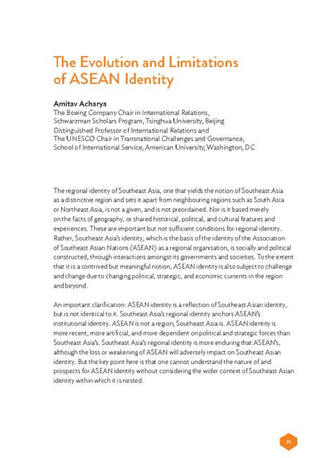 ASEAN assignments - 25 The Evolution and Limitations of ASEAN Identity ...