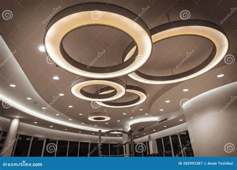 Hanging Rounded Ceiling Mounted Light Fixtures with Modern LED Light ...