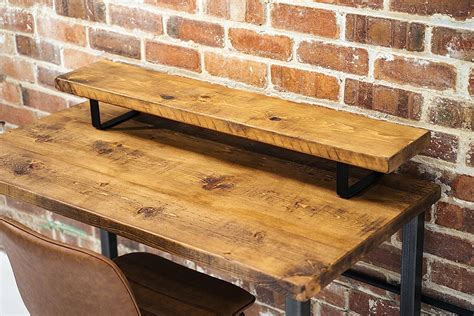 Buy Monitor stand | Rustic wood monitor stand for computer desk | Tv ...