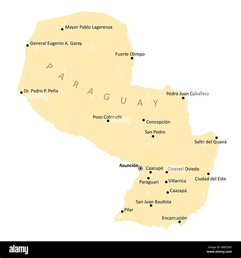 Paraguay map outline Stock Vector Images - Alamy