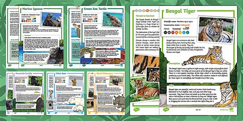 Endangered Wildlife Fact Sheets