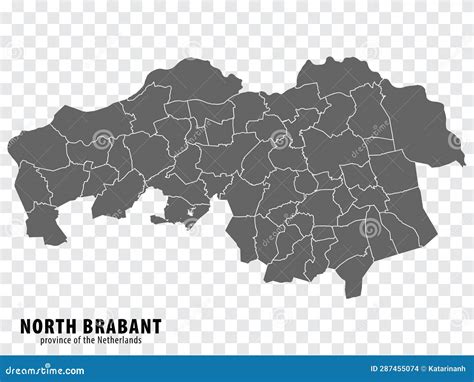 Blank Map Province North Brabant of Netherlands. High Quality Map North Brabant with ...