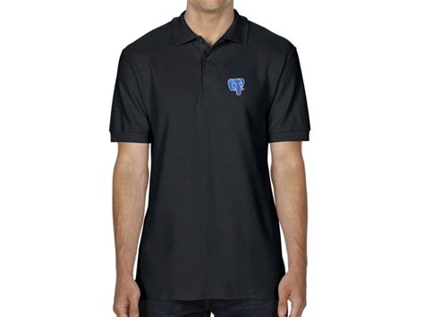 PostgreSQL Polo Shirt (black) - HELLOTUX