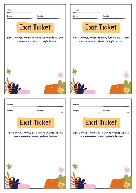 Printables Editable Exit Ticket Template