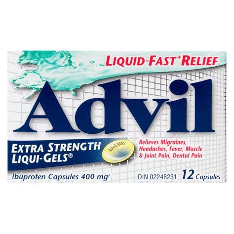 Advil Liqui-Gels Ibuprofen Capsules 400-mg Extra Strength Capsules, 12 – Giant Tiger