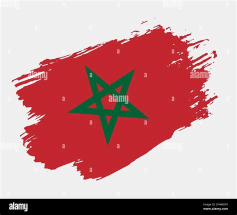 Artistic grunge brush flag of Morocco isolated on white background ...
