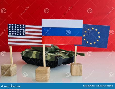 Russia America and Europe in Military Confrontation in War Stock Image ...