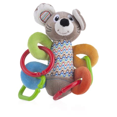 Nuby Plush Squeeze N' Squeak Character with Squeaker and Rattle Rings ...