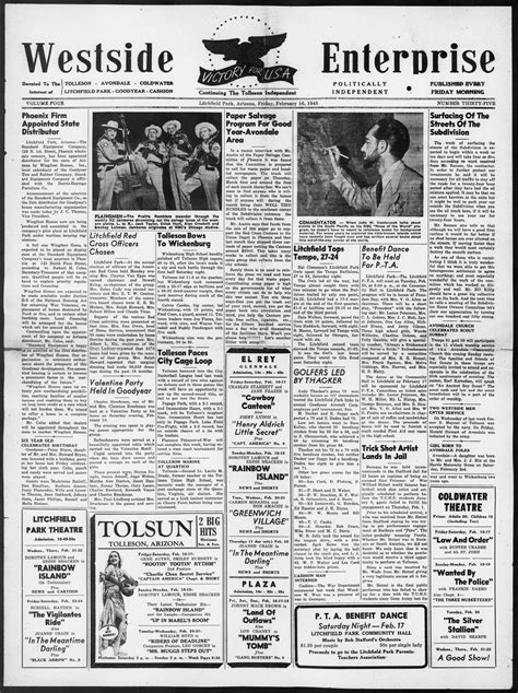Westside Enterprise, 1945-02-16 | Arizona Memory Project