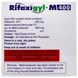 Rifaxigyl M 400 Tablet 10 - Uses, Side Effects, Dosage, Price | Truemeds