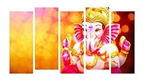 PAPER PLANE DESIGN Wall Decoration Lord Ganesha Picture 5 Split Panels ...