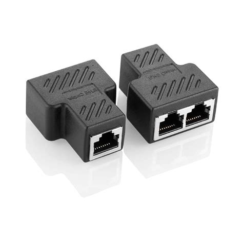 RJ45 Ethernet Splitter, 1 to 2 Ethernet Extender Connector Female to 2 ...