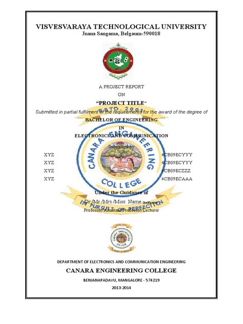 Image result for Project Report First Page