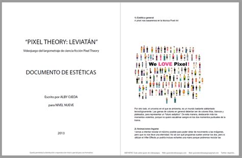 Ejemplo de guion de videojuegos: Pixel Theory.