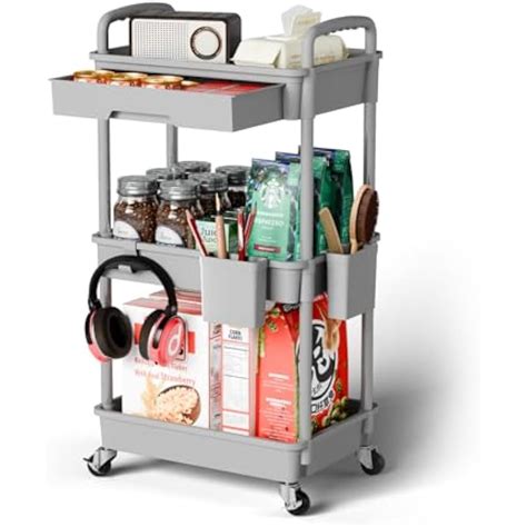 Sorgion 3 Tier Rolling Cart Organizer,Laundry Room Bathroom India | Ubuy