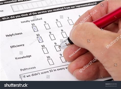 Multiple Choice Questionnaire Checkbox On Customer Stock Photo 85369783 ...
