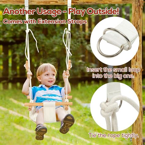 FUNLIO Foldable Wooden Swing Set for Toddlers 6-36 Months India | Ubuy
