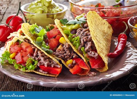 Mexican food Tacos stock image. Image of lunch, crunchy - 40068843