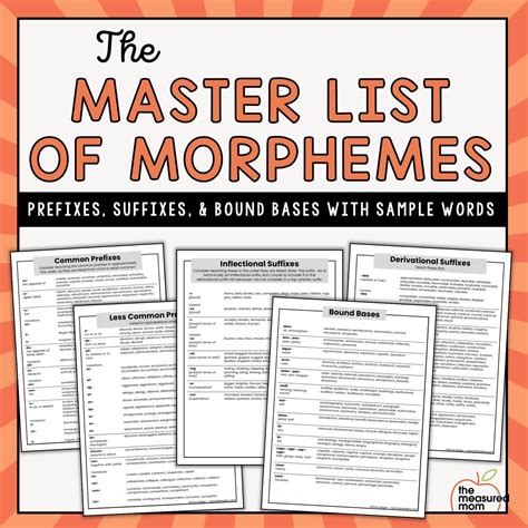 Morpheme List All About Word Sums Literacy Learn