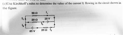 Use Kirchhoff's rules to determine the value of the current I₁ flowing ...