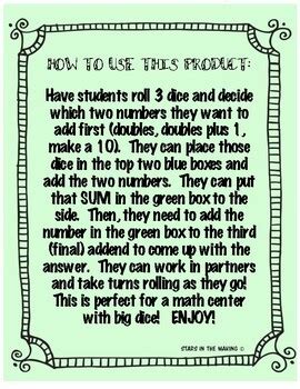 Image result for 3 Addends Math Mat