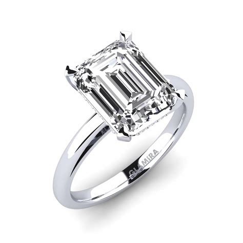 Order Engagement Ring Agafya in Emerald Cut cut 3.7 Carat 950 Platinum ...