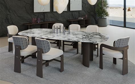 Noor Gallery - LUA DINNER TABLE 111(STONE TOP) - Noor Gallery