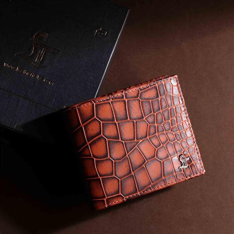 Buy Pure Leather Wallet for Men | Croco Leather | Brown