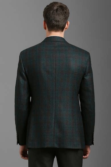 Buy Men Green Regular Fit Check Formal Blazer Online - 39755367 | Louis ...