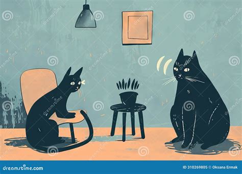 Two Serious Cats are Talking, Cats Conversation, a Conversation of ...
