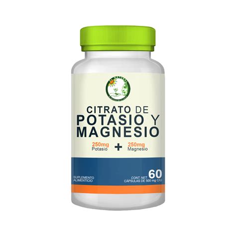 Citrato de Potasio y Citrato de Magnesio 60 Cápsulas El Natural ...