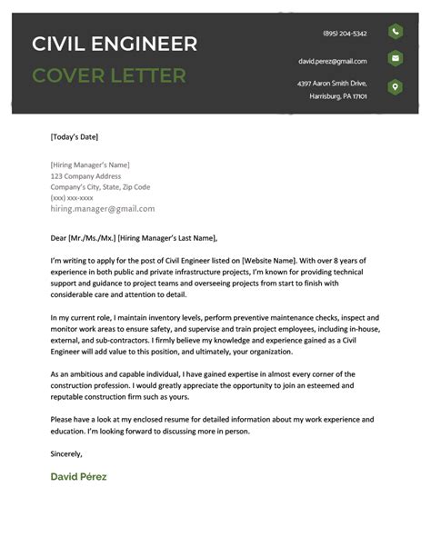 Image result for Cover Letter Example Engineering