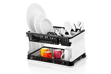 ETWOR Kitchen Organiser Rack Plastic Kitchen Rack (Black) Utensil ...