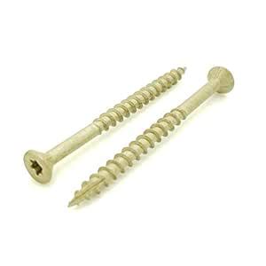 100 Qty #9 x 2-1/2" Inch Tan Fence & Deck Screws | Torx Star Drive ...