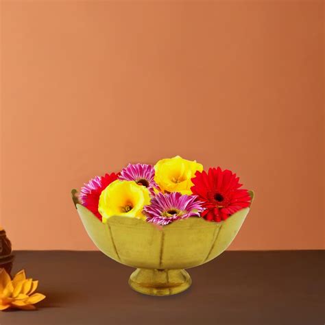 Buy Brass Kamal Fruit Bowl – Traditional Home Decor – Pujalane
