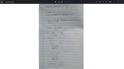 In a friction the sum of the numerarter and denominter 17 is the number ...