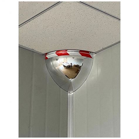Acrylic with High Visibility Border, 18 in Dia, Quarter Dome Mirror ...