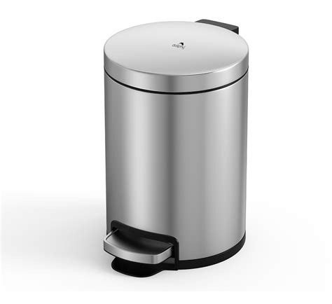 6L Stainless Steel Silver Matte Round Pedal Bin