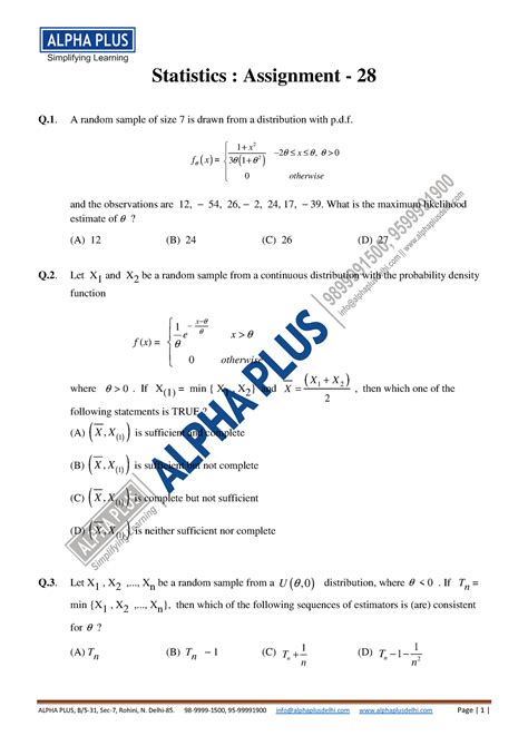 28 Stats Assignment - Statistics questions for practice - Statistics ...